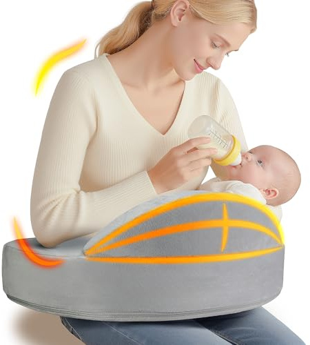 OPAFOBEF Cuscino per allattamento in memory foam, pionieristica recinzione di sicurezza, cuscino per allattamento al seno per comfort ergonomico e supporto, per allattamento più facile e sano, adatto