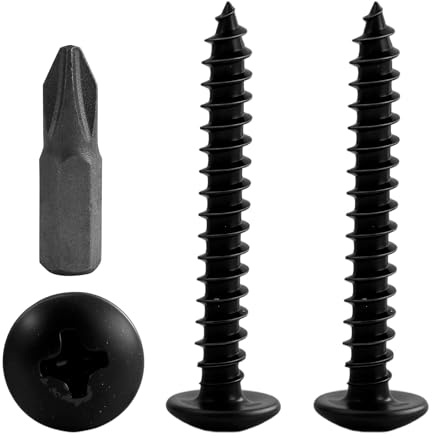 180 Pezzi Viti M4 x 30 mm con Taravite Elettriche,Nero Viti Autofilettanti Testa Piatta,Viti legno testa svasata croce,Vite Universale,per legno, lamiera, plastica