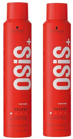 Schwarzkopf Professional OSiS Velvet Laque Cheveux Spray À Effet Cire Définition Douce Brillance Naturelle Formule Non Grasse Non Collante Fixation Légère 200 ml - lot de 2