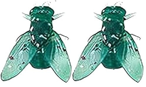 Boucles d'oreilles mouche réalistes pour femme, mini boucles d'oreilles personnalisées en forme de mouche, boucles d'oreilles en forme d'animal fictif (Green)