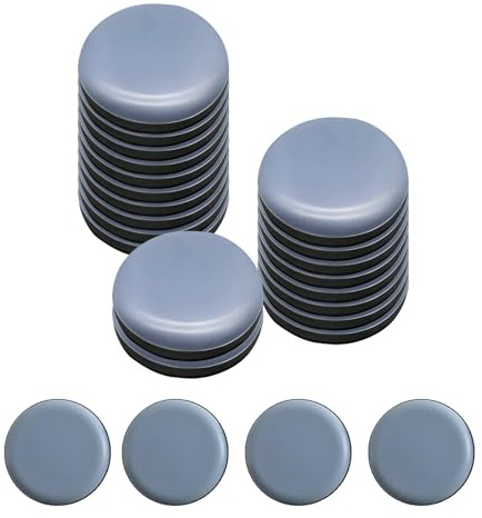 Pack 24 Almohadillas de Teflón para Mueble 20 mm — Deslizadores para Muebles Adhesivos de Teflón para Sillas, Sofás y Camas, Protección de Suelos y Movimiento Silencioso y Sin Rayas