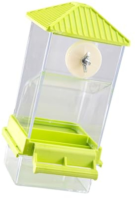 Rxgiasup Mangeoire automatique transparente pour perroquets Distributeur de nourriture pour petits oiseaux avec grand espace de rangement et entretien facile. Design de grande capacité