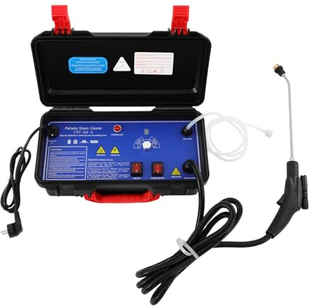 Pulitore a vapore ad alta pressione 3000 W, 3.5 Bar Pulitore a vapore elettrico professionale con 6 velocità regolabili e 5 spazzole per auto casa pavimento piastrelle