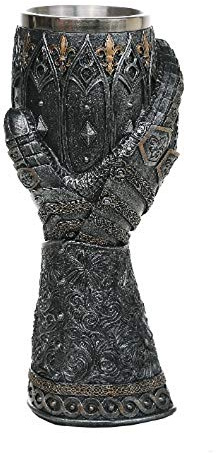 Pacific Giftware Medieval Knight Lions Heart Gauntlet Style Wine Goblet 9 H