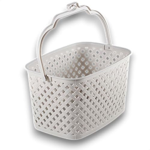 Kerafactum Klammerkörbchen Körbchen für Wäscheklammer | Wäscheklammerkorb zum anhängen | Klammerkorb Klammerbeutel in Korb Form | Wäscheklammern praktisch aufbewahren Wäsche Klammern color creme