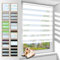 Zarnan Doppelrollo Klemmfix ohne Bohren Weiß 45x120cm(Stoffbreite 41cm) Duo Rollo Blickdicht Zebrarollo Rollos für Fenster ohne Bohren für Wohnzimmer Küche Büro lichtdurchlässig und verdunkelnd