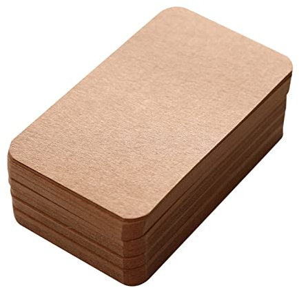 SHULLIN 100 Stück Blanko Papier Karten Kraftpapier Karten Mitteilungs Karte Memory Wort Karten Postkarten Blanko Karten für DIY Graffiti Nachricht Geschenkanhänger