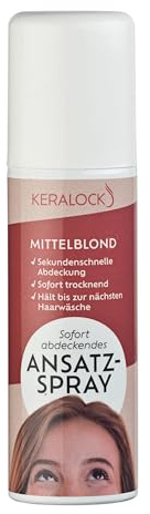 KERALOCK Ansatzspray mittelblond 75 ml Aerosol – unisex – temporäre Haaransatzabdeckung für coloriertes Haar – kaschiert graue Haare in Sekunden – ammoniakfrei