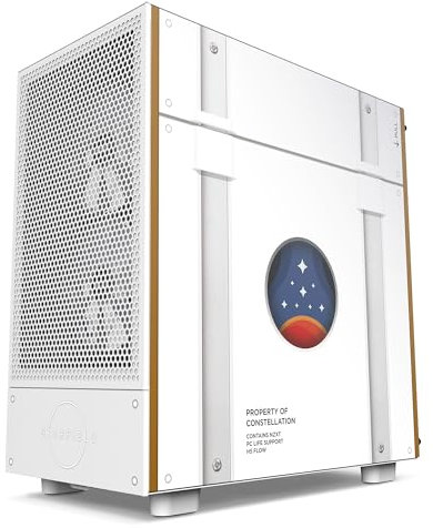 NZXT H5 Flow Starfield | Caja compacta ATX para Juegos de PC de Torre Media | Panel Frontal Perforado de Alto Flujo de Aire | Panel Lateral de Vidrio Templado | Gestión de Cables | 2 Ventiladores de
