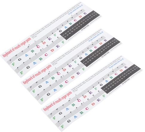 Toyvian 3stücke Melodica Notenaufkleber Für Anfänger Praktische Und Haftstarke Tonleitern Aufkleber Für Tastige Keyboards Leicht Anzubringen Und Langlebig Lernzubehör Für Schüler