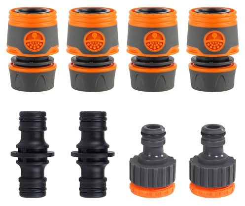 Mlysnd Boquilla Manguera, Adaptador Manguera Grifo, 8 Piezas Conectores de Manguera Jardin Conector de Manguera Rapido para Huertos Familiares