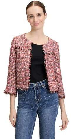 Cartoon Damen Tweedblazer mit Fransen 42, Rosé/Pink