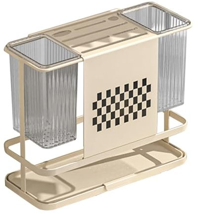 Porta utensili per scolapiatti, portacucchiaio e forchetta,Porta cucchiaio da cucina di lusso leggero con fori di drenaggio | Organizzatore di bacchette multifunzionale per bancone c
