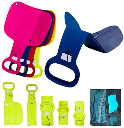 2 Stuck Faltbarer poporutscher, Leichter und tragbarer Bob Schlitten für Kinder und Erwachsene, Schneebob für Wintersport, mini Schlitten, Kunststoffschlitten ski, Gras Slider (Blau und Rot)