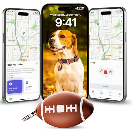 QDAN GPS Dog Tracker Collar: Pet Location Tracker, Smart Item Finder, No Charging, Waterproof, Dog Collar Attachment, Compatible for iOS Only