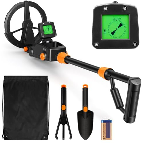 Flintronic Detecteur de Metaux Enfants, Détecteur de Haute Précision Métaux Réglable avec Écran LCD et Son, Détecteur de Métaux Léger pour Enfants avec Bobine étanche pour Adultes Débutant et Enfants
