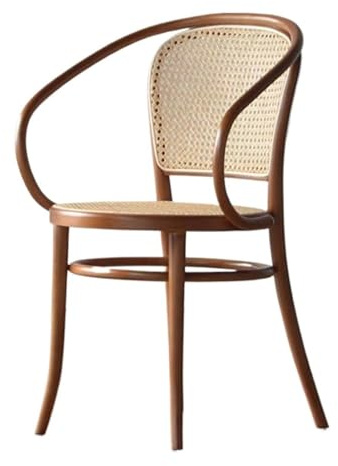 esmen Sillón de ratán Vintage, Silla de Mimbre Natural for Dormitorio, Lectura, salón, balcón y relajación.(Bruin)