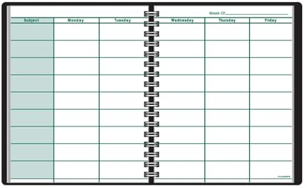AT-A-Glance Teacher Planner, 8-1/4 x 10-7/8, Undated Weekly & Daily Planner, Academic Lesson Plan Book for Family Homeschool Supplies, Agenda with Twin-Wire Binding, Black Leather (8015505)