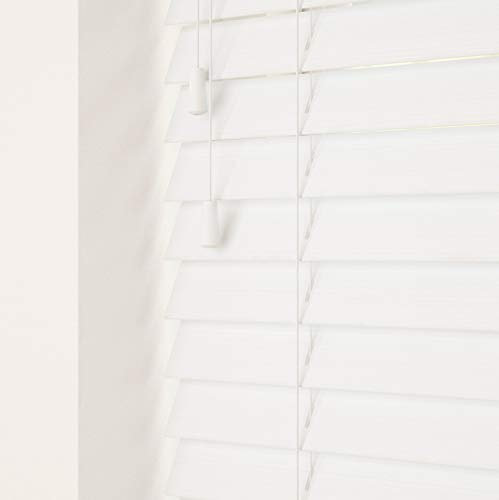 New Edge Blinds – Custom Venetian Blinds with Strings – Fine Grain Faux Wood – Cut to Fit, Upto 90cm x Upto 120cm – Made to Measure for Bedrooms, Bathrooms or Kitchens