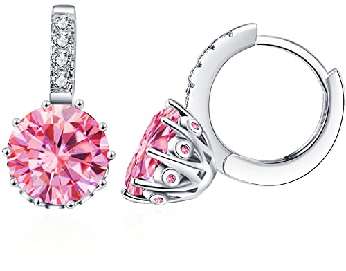 VONSSY Hypoallergene Edelstein-Tropfen-Ohrringe, Brillanter 5A Zirkonia, Platin- oder Roségoldplattiert, Creolen mit Hebelrücken-Kristall
