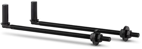 Alberts 307325 Kloben zum Durchschrauben | J-Haken, für Pfosten | schwarzer Tauchlack | Dornmaß Ø16 mm | Länge 315 mm | 2er Set