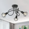 Mchoter Plafonnier Industriel 3 Spots Plafonnier en Métal Noir Cage, luminaire plafonnier Industrielle, Spots de Plafond Suspension Luminaire Spot pour Cuisine Couloir Salon Chambre Coucher