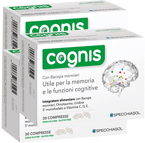 Specchiasol Integratore Alimentare Cognis Memoria e Funzioni Cognitive, Multicolore, 30 Compresse (3 Confezioni da 30 Compresse)