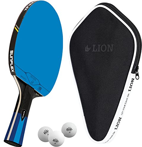 Sunflex B45 Tischtennisschläger + Tischtennishülle Cover + 3*** ITTF SX40+ Tischtennisbälle | Tischtennisschlägerset | Tischtennis Profi Set