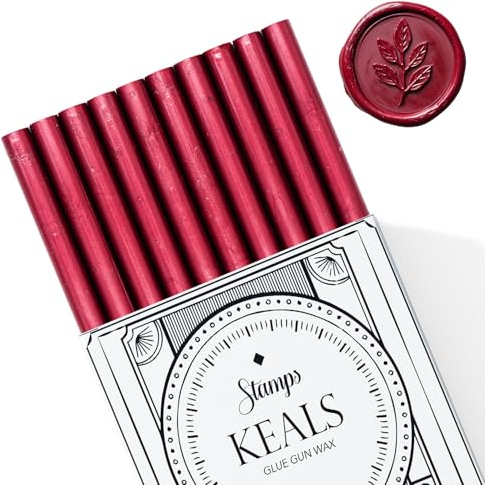 KEALS Pack de 10 Barras de Cera para Sellos de Lacre para Pistola de Pegamento - Cera Vintage para Invitaciones de Boda Tarjetas Cartas y Envoltorios, Color Rojo Borgoña