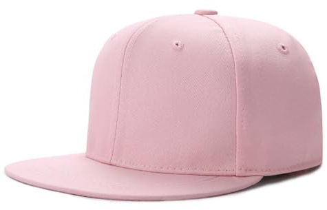 Venta al por mayor visera plana visera clásico Snapback sombrero en blanco ajustable ala alta parte superior estilo de moda color liso gorra de béisbol, rosa, M-3XL