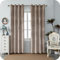 GIRASOLE HOME Paire de rideaux Adélaïde doux occultants thermiques en velours 2 panneaux de 140 x 260 cm avec œillets, taupe