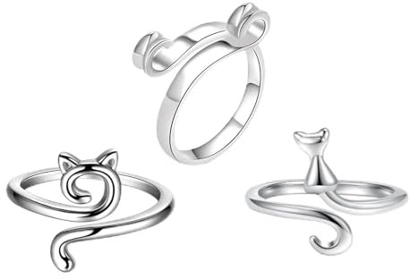 Ellxen 3 Stück Häkelring,Fingergarn verstellbare Strickschlaufe,Verstellbare Garnführung,Ring Metall Garn Führung Häkeln Strickschlaufe zum Häkeln, Basteln, Handgefertigt (Silber)