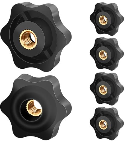 Caianwin M8 Sterngriffmutter 6 Stück, Rändelschraube Äußerer Durchmesser 32mm, Spannknopf mit gerändeltem Gewinde Muttern für Maschinen und Anlagen, Möbel, Werkzeugmaschinen, Fitnessgeräte