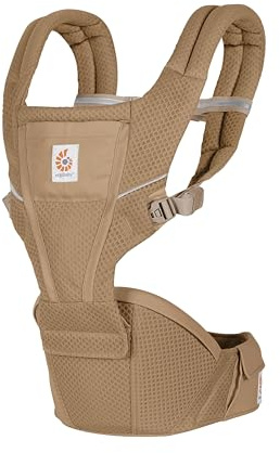 Ergobaby Alta Hip Seat Babytrage mit Babyhüftsitz für Babys und Kleinkinder ab 4 Monaten (5,5 kg - 20,4 kg), Hüftsitz Trage Hüfttrage mit SoftFlex Mesh