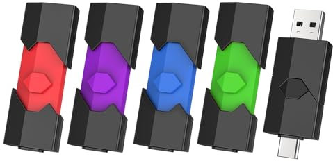 Vansuny 5 Pack 32gb USB C Flash Drive Dual USB Stick Retractable USB Type-C Memory Stick Small USB C and A Thumb Drive for iPhone 15 iPad Pro Android Smartphone Laptop PC