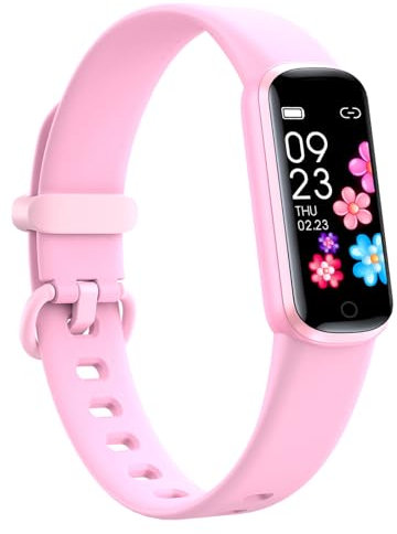 shylad Kids Fitness Tracker,Fitness Watch Waterproof Activity Tracker with HeartRate and Sleep Monitor,Stopwatch,11 Sport Modes,Great Gifts for Girls Boys Kids Age 6-13 Years Olds-Pink