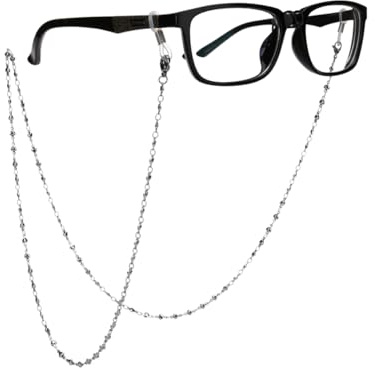 ANDRESLAD Catena Occhiali Acciaio Inossidabile Con Cuore Cinturino Elegante Per Occhiali Da Sole E Lettura Adatta Per Attività All Aperto E Uso Quotidiano Argento