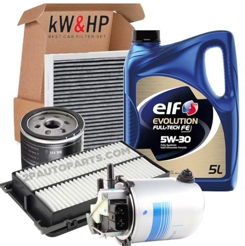 KIT TAGLIANDO 4 FILTRI PER KADJAR QASHQAI II 1.5 DCI CON OLIO MOTORE ORIGINALE 5LT LITRI 5W30