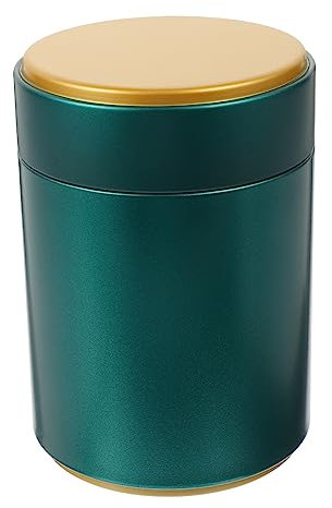LIFKOME Contenitore Per Tè Sfuso in Lamiera Sigillato, Barattolo Multiuso Verde Scuro, Serbatoio Per Conservazione Di Tè e Spezie Per Casa, Ufficio e Ristoranti