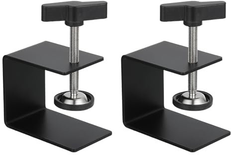 PATIKIL 2 Pcs Aluminum Alloy Universal C Clamps, Heavy Duty G Clamp Base 0-50mm Clip Range Stand Mounting Accessory Cabinet for Tables Woodworking Welding