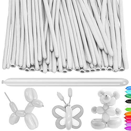 AUNGKWANG 50 Pezzi Palloncini Modellabili, Bianco Magici Palloncini Lattice, Lungo Palloncinis, MagiciPalloncini per Feste, Compleanni, Matrimoni Decorazione, Anniversari Decorazione