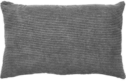 andiamo Kissen Emy in Cord-Optik - Sofakissen mit Füllung Bezug - Zierkissen Dekokissen Kopfkissen 30 x 50 cm dunkelgrau