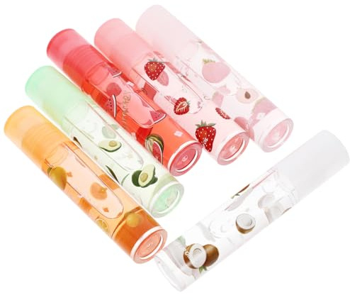 FIXOSHEE Brillo De Labios Transparente Hidratante Sabor a Frutas 6 Unidades Set Para Niños y Adultos Cuidado Labial Protector Natural