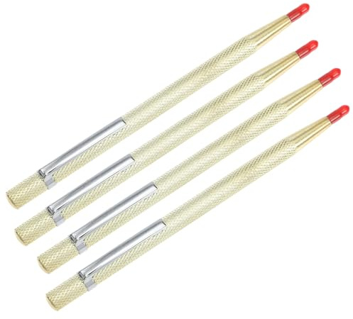 Generico 4pezzi Pennina Per Incisione in Carburo Utensile Manuale Per Tracciare Linee Precise Su Metallo Ceramica Vetro e Acciaio Temprato Clip Da Tasca e Impugnatura Sagomata Per Massimo c