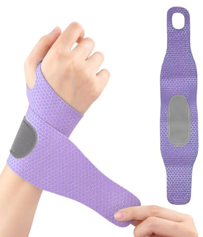 PBAHAUP 1 Pezzi Tutore Polso, Tutore Mano Polsiera, Polsiera Palestra, Elastica Per L'Uso In Palestra L'Esercizio Quotidiano E Proteggere E Alleviare Il Dolore Al Polso (Viola)