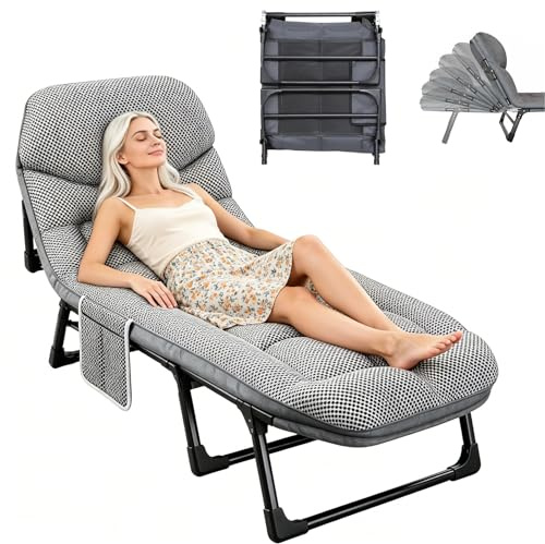 Camping Bed for Adults with Mattress Folding Camping Cot (200 x 66cm)