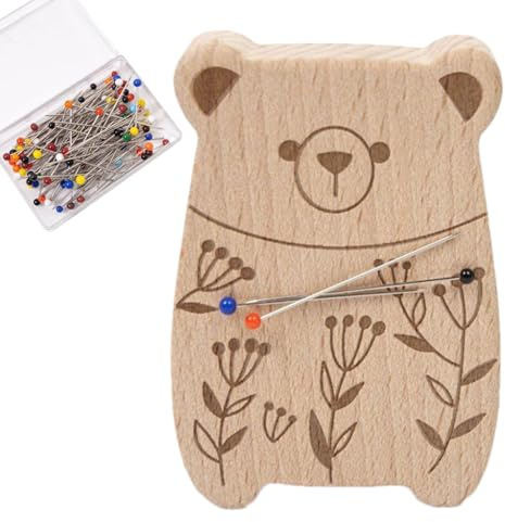 Porta spilli magnetici per cucire, cuscino per aghi da cucito a forma di animale, cuscino per spille multiuso con 100 pezzi, organizer per clip di carta animata per artigianato