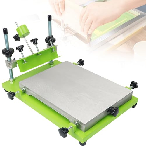 Manuellt platt screentryckbord, hög precision, för glas, plast och trä, perfekt för professionella platta konstprojekt och hantverk, med skrapa (M)
