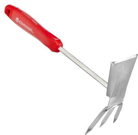 Corona CT 3344 Premium Stainless Steel ComfortGEL Hoe/Cultivator, Red