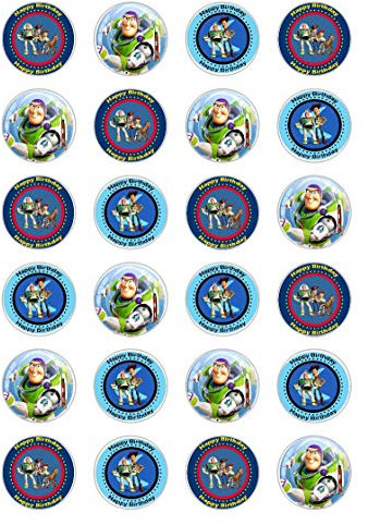 24 x Celebration Edible Paper Cupcake Toppers Cake Decorations